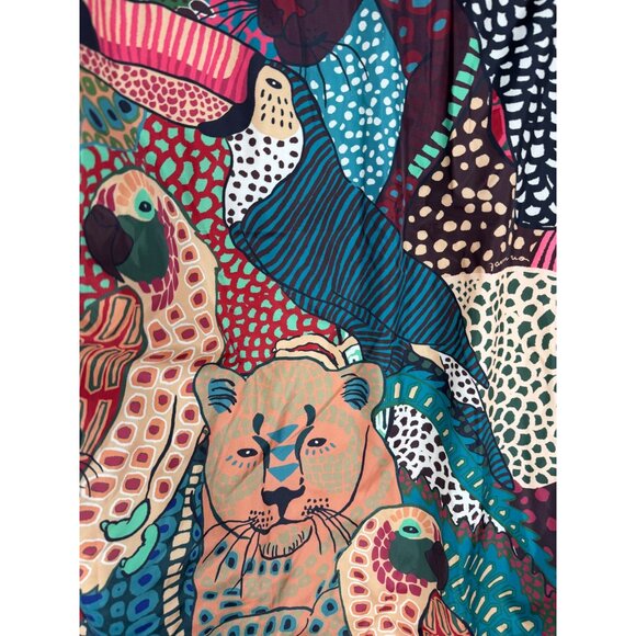 Farm Rio Elephants Reversible Puffer Jacket  Jungle Size L NWT Colorful - Picture 8 of 9